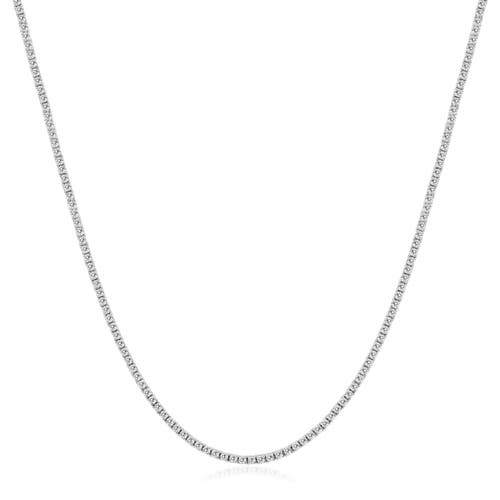 Bliss Diamond Certified 5ct 18" Diamond Tennis Necklace 14k Gold Lab Grown In 14k White Gold