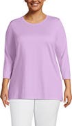 Lands' End Plus Size 3/4 Sleeve Cotton Supima Tunic