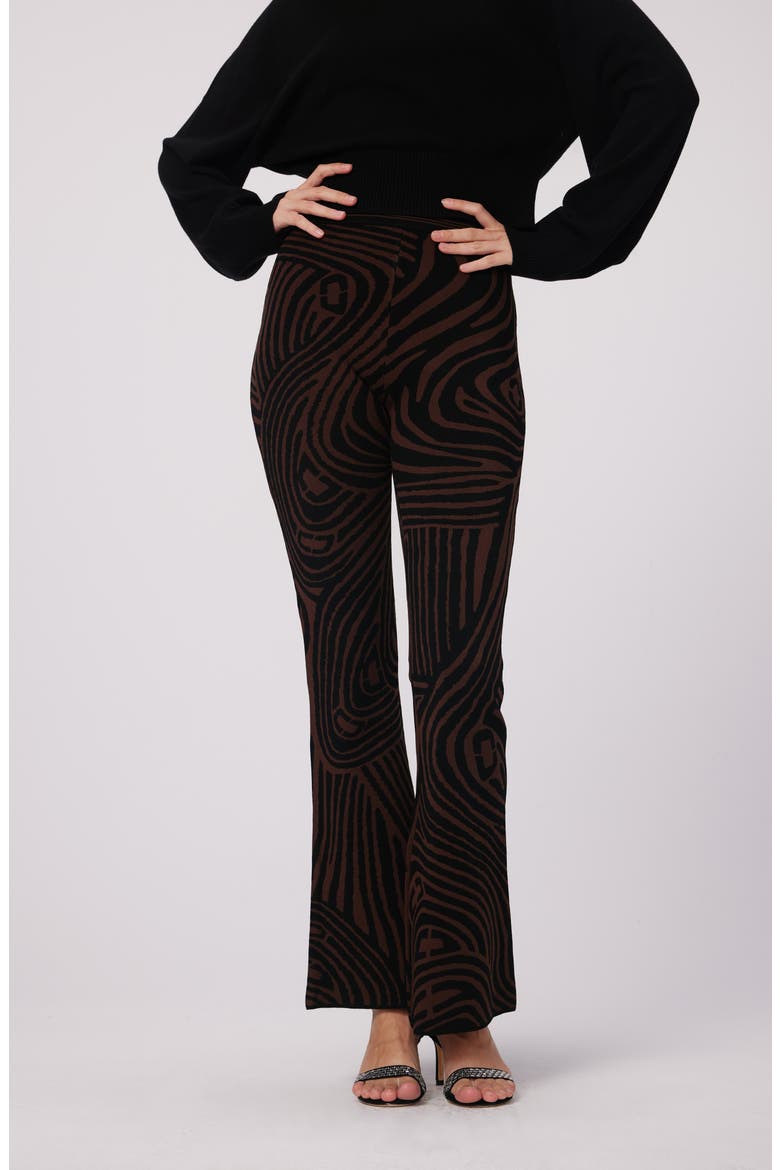 Wynn Stripe Flare Pants, Alternate, color, FLOATING CURVE BLACK