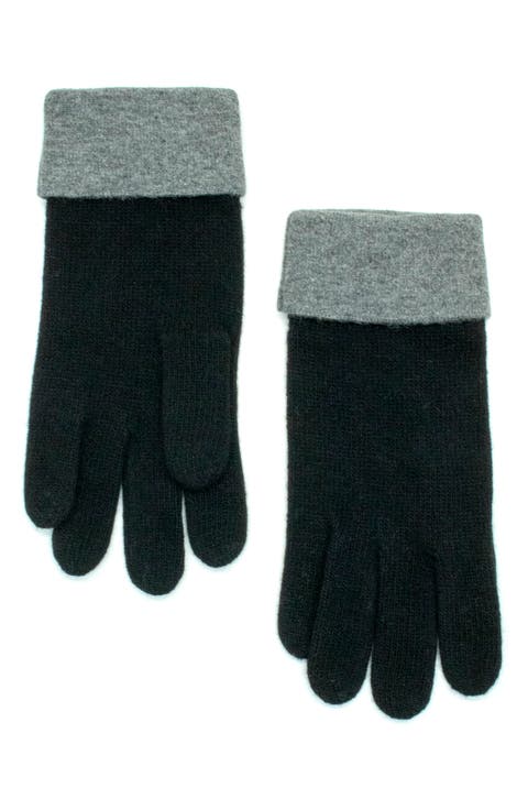 Contrast Cuff Knit Gloves