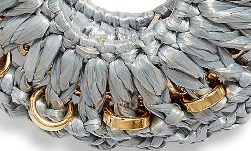 Gas Bijoux Crocus Raffia Straw Hoop Earrings In Metallic