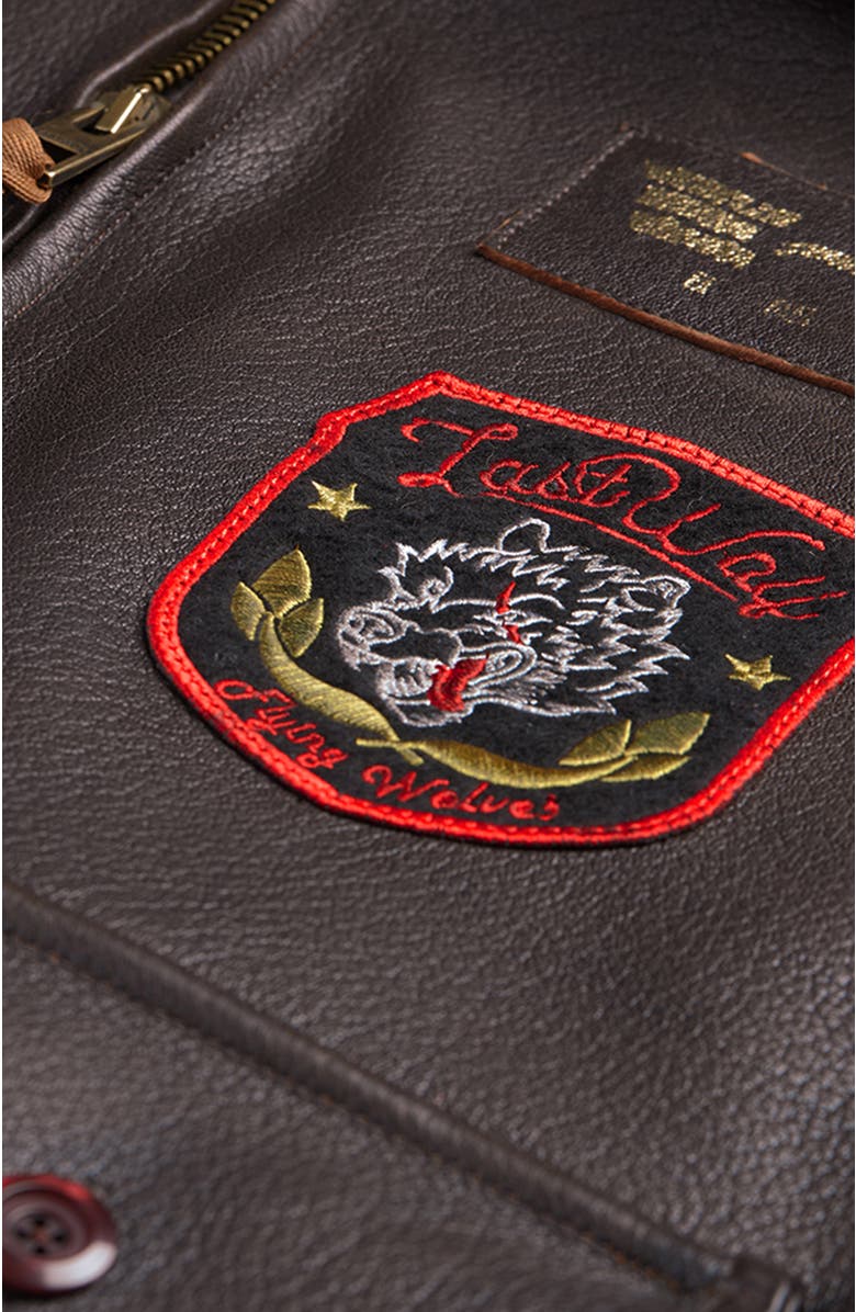 Last Wolf DENALI FLIGHT LEATHER JACKET, Alternate, color, Brown