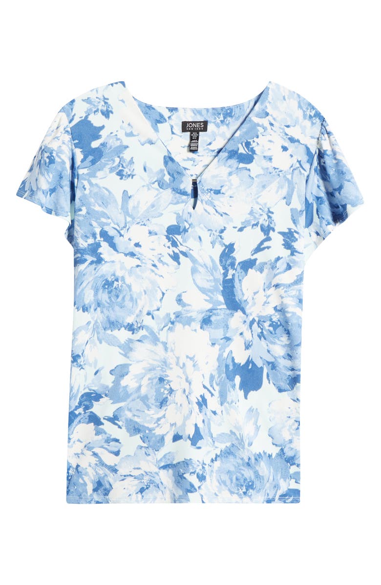 Jones New York Floral V-Neck Top, Alternate, color,