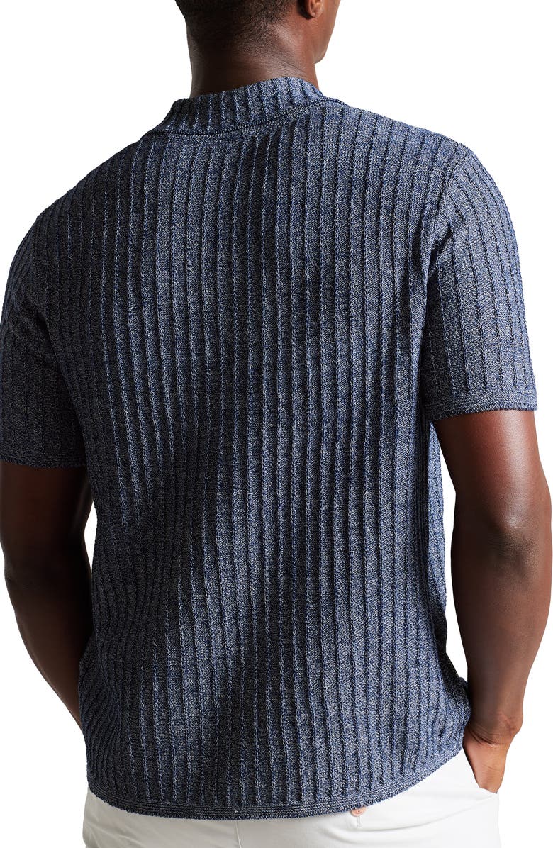 Ted Baker London Proof Rib Short Sleeve Button-Up Knit Shirt, Alternate, color,