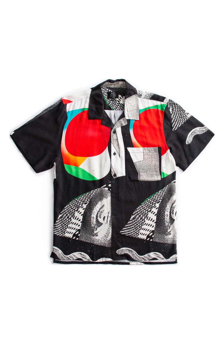 NEUW DENIM Turrell Art Print Camp Shirt, Alternate, color, 