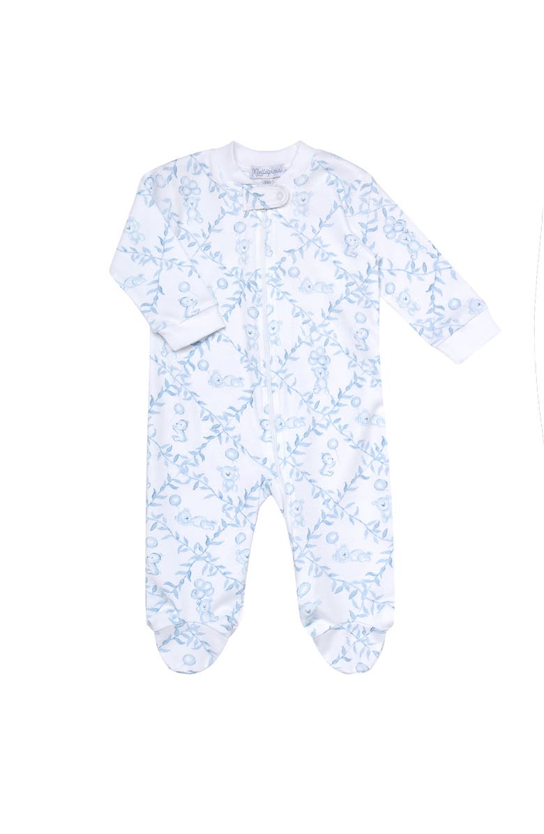 Nellapima Blue Bears Trellace Zipper Footie - Baby, Alternate, color, Blue