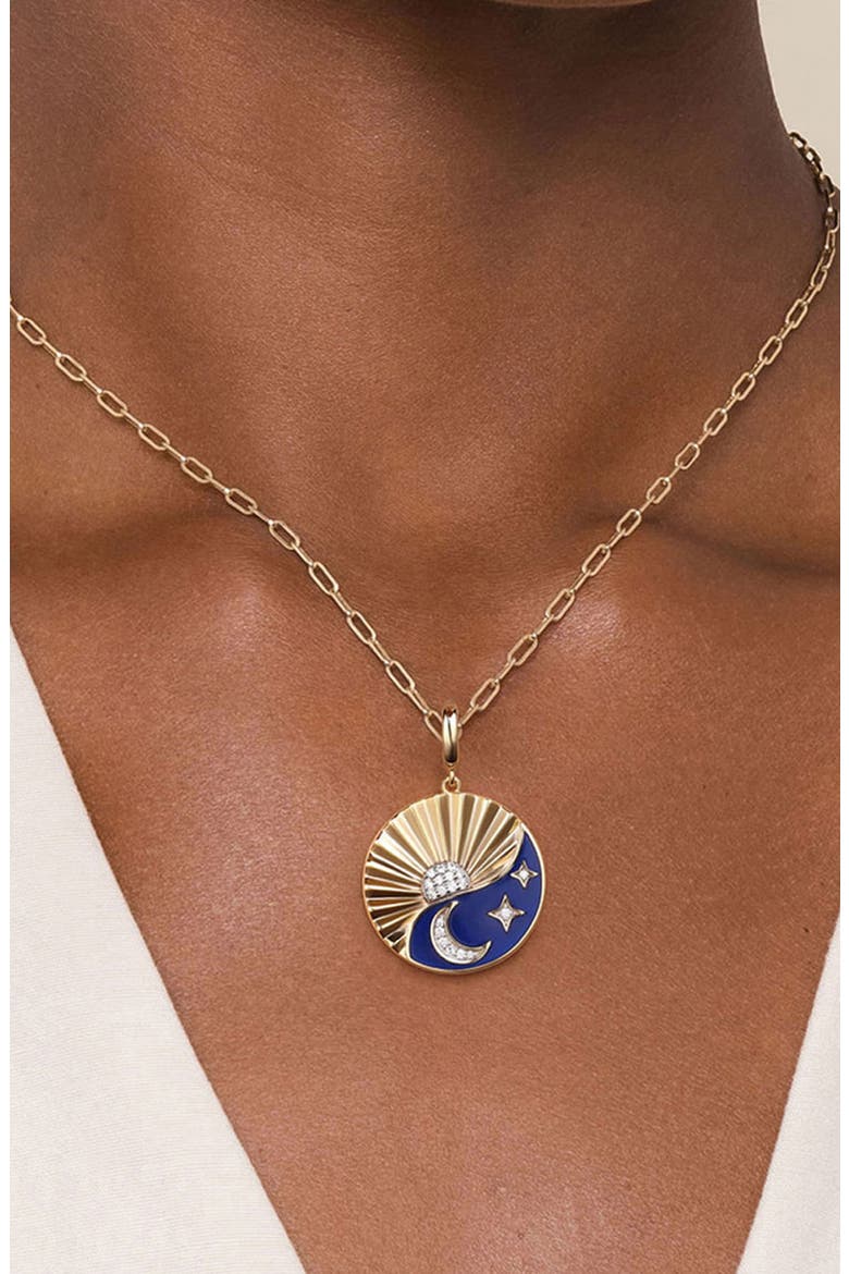Sun & Moon Diamond Charm, Alternate, color, TWO TONE