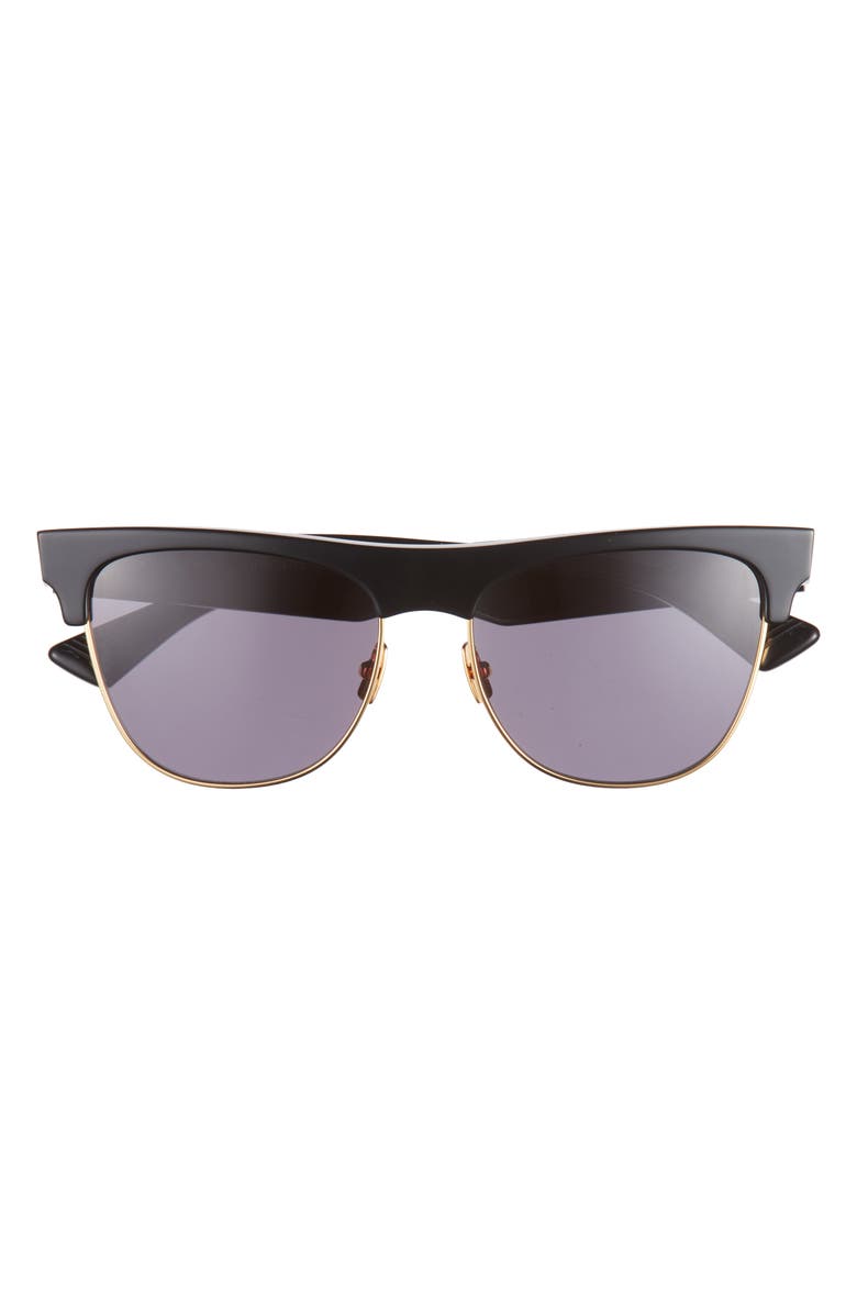 Bottega Veneta 55mm Browbar Sunglasses, Main, color, Black Black Grey