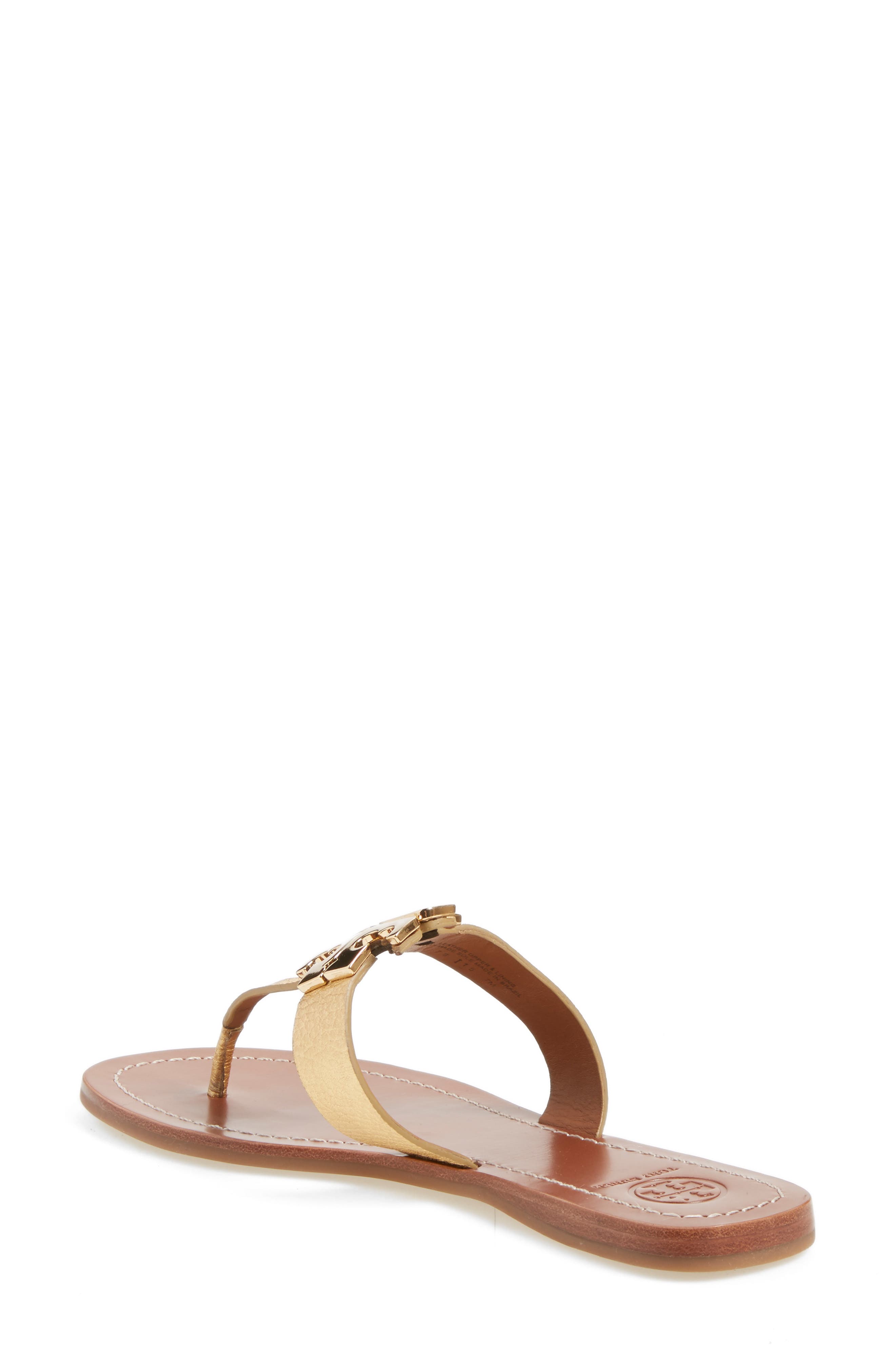 'Moore' Leather Thong Sandal, Alternate, color, GOLD METALLIC TUMBLED LEATHER