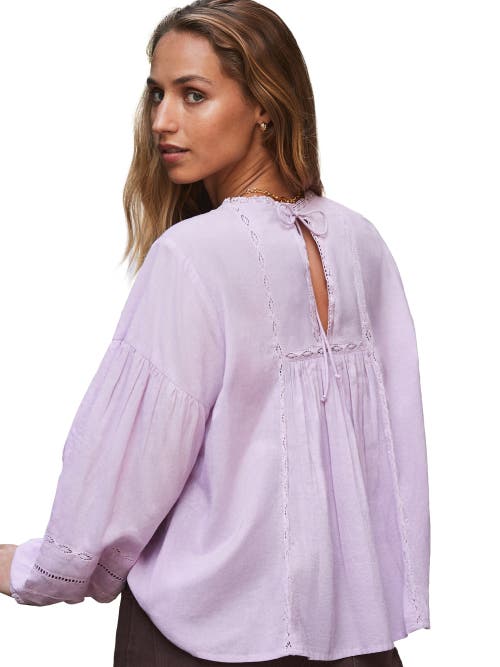 Ro&zo Womens Lilac Lace-insert Long-sleeve Cotton Blouse In Multi