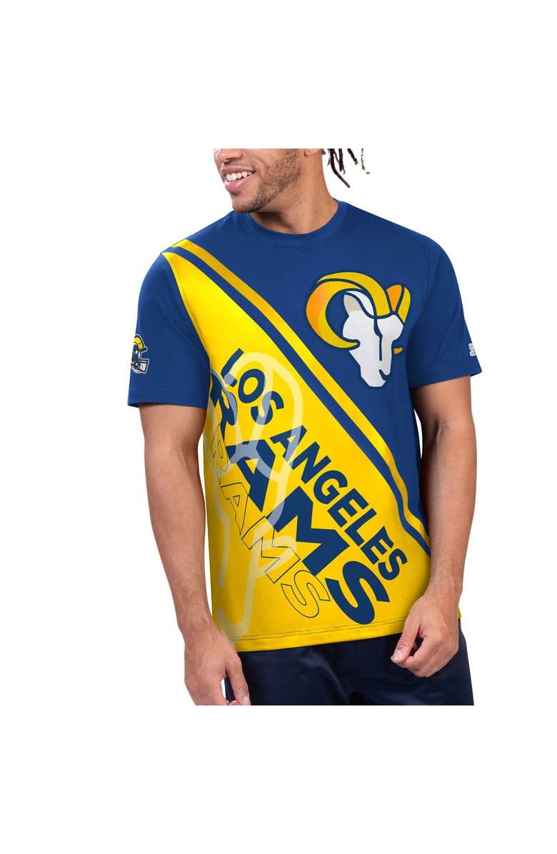STARTER Men's Starter Royal/Gold Los Angeles Rams Finish Line Extreme Graphic T-Shirt, Main, color, Royal