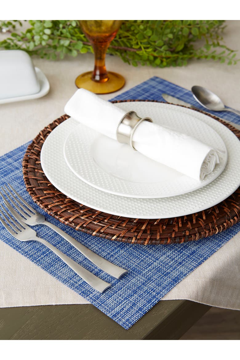 PVC Tweed PVC Placemat Set/6, Alternate, color, Blue