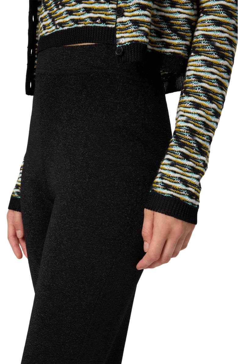 Missoni Straight Long Pants In Lamé, Alternate, color, Black