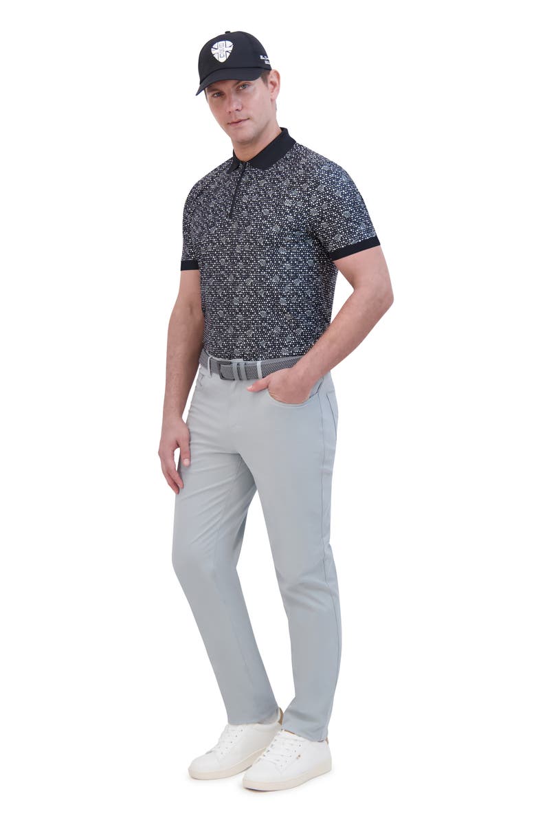Ben Sherman Mono Dot Print Tech Jersey Golf Polo, Alternate, color, Black