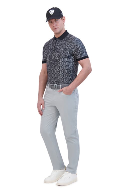 Ben Sherman Mono Dot Print Tech Jersey Golf Polo In Black