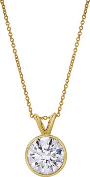 LuvMyJewelry Astral 14K Gold Round Lab Grown Diamond Pendant - 2.5 Ct