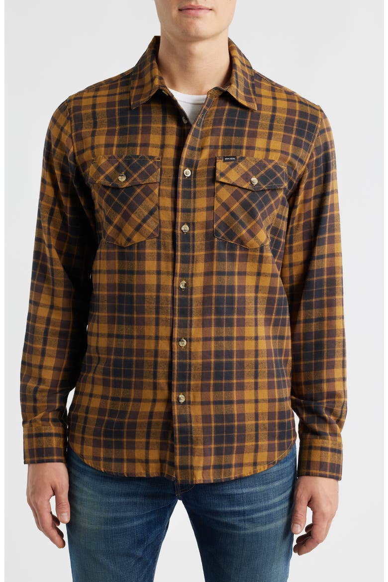 Tanglewood Plaid Flannel Button-Up Shirt, Alternate, color, BLACK/ BROWN