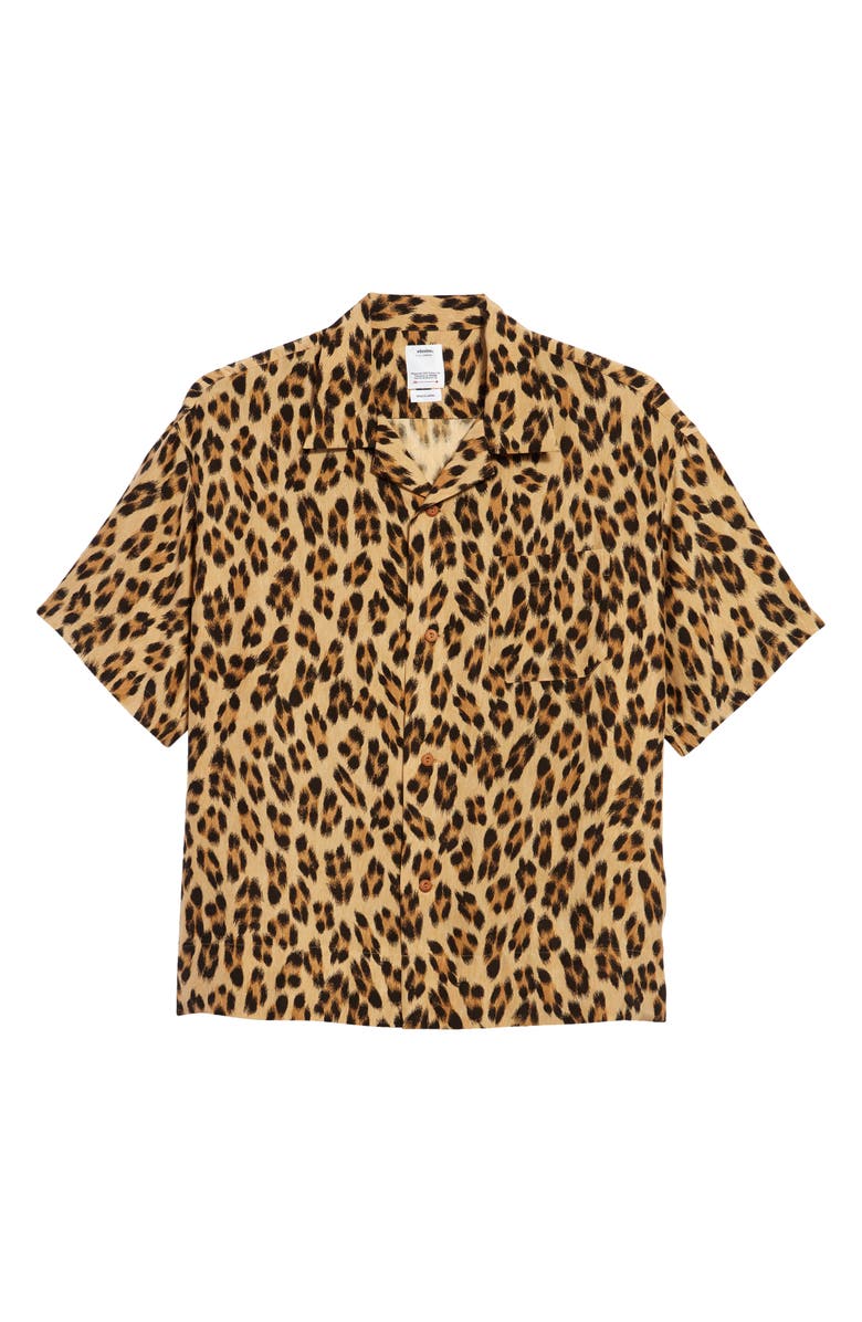 VISVIM Leopard Print Short Sleeve Silk Camp Shirt, Alternate, color,