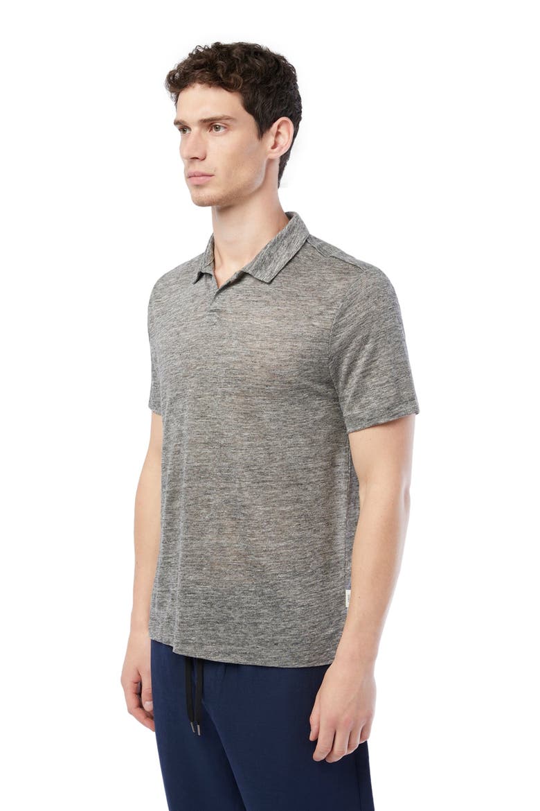 Shaun Linen Polo, Alternate, color, HEATHER GREY