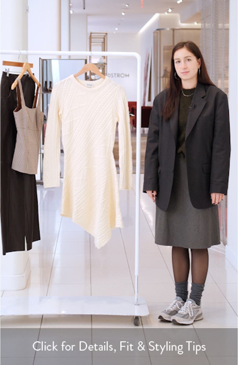 Eva Long Sleeve Cable Stitch Sweater Dress, sales video thumbnail