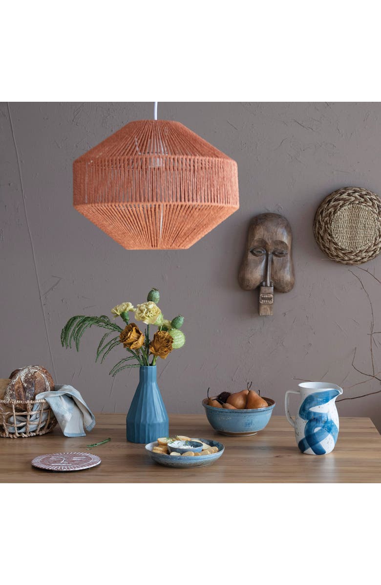 Storied Home Hand-Painted Stoneware Chip and Dip, Reactive Glaze, Cream Color and Blue, Alternate, color, Blue