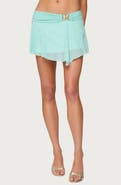 EDIKTED Sea Star Chiffon Miniskirt