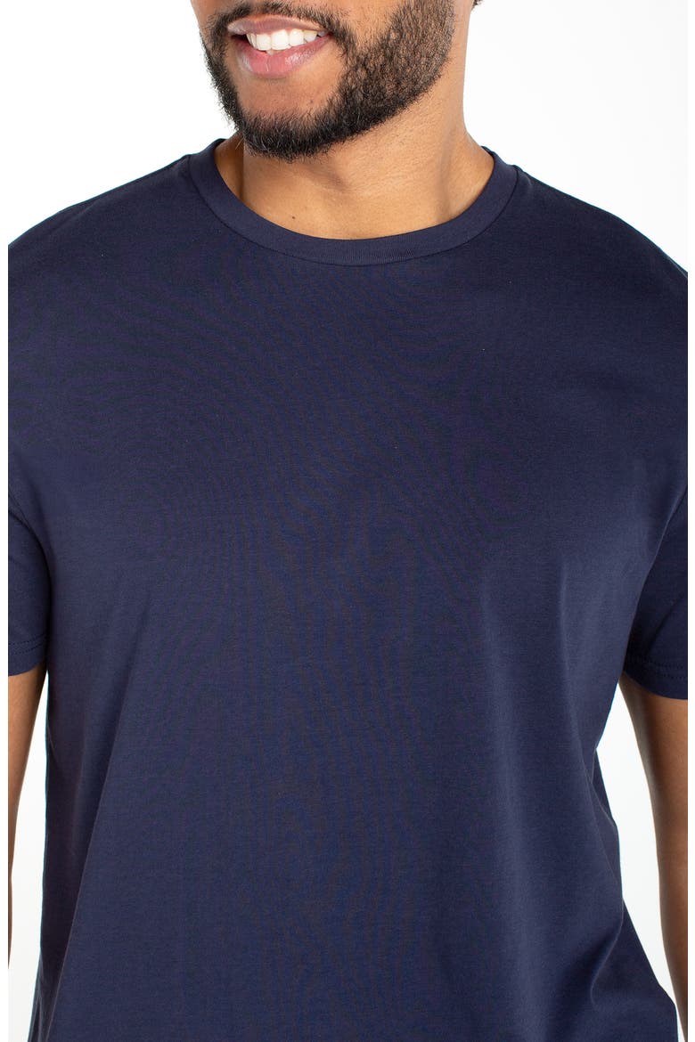 Cotton Blend Crewneck T-Shirt, Alternate, color, NAVY