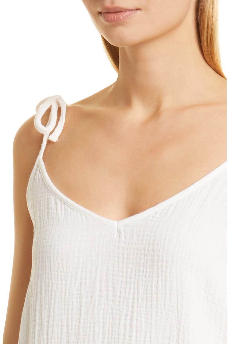Easy Organic Cotton Gauze Slipdress, Alternate, color, WHITE