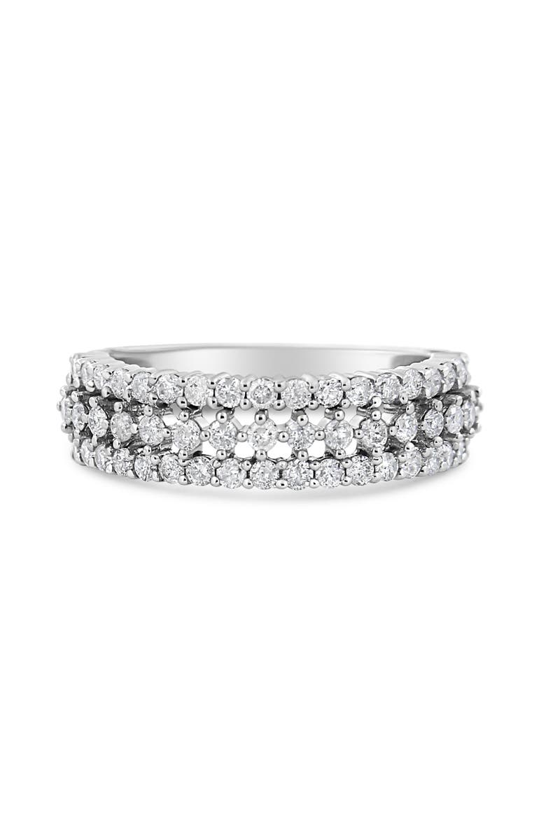 Haus of Brilliance 14K White Gold 1.0 Cttw Diamond Three Row Band Ring, Alternate, color, White