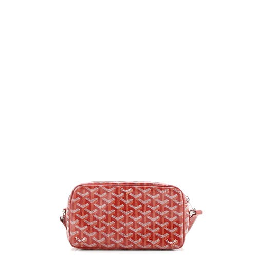 Pre-owned Goyard Goyard Cap Vert Bag Coated Canvas In Red