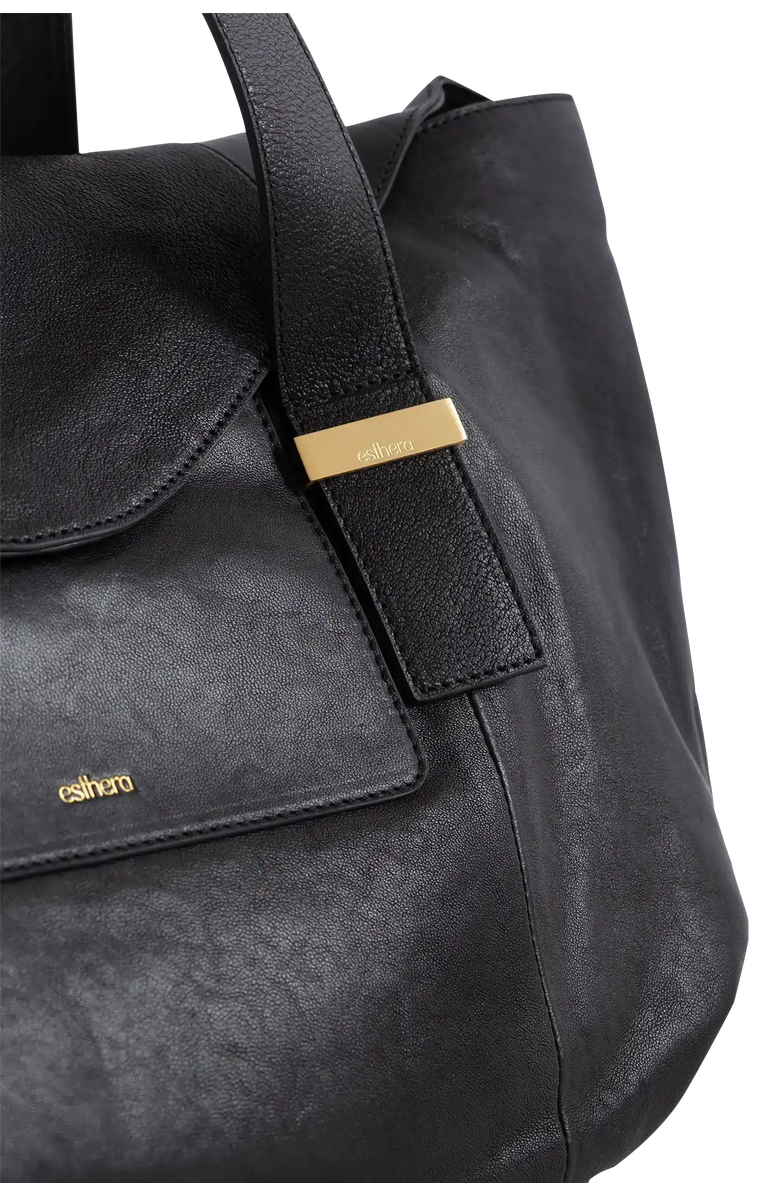 Esthera 7AM Leather Shoulder Bag, Alternate, color, Black
