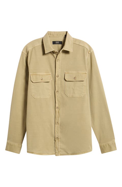 Cotton Blend Twill Shirt Jacket