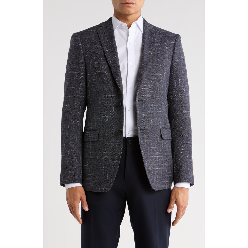 John Varvatos Star Usa Plaid Knit Sport Coat In Blue