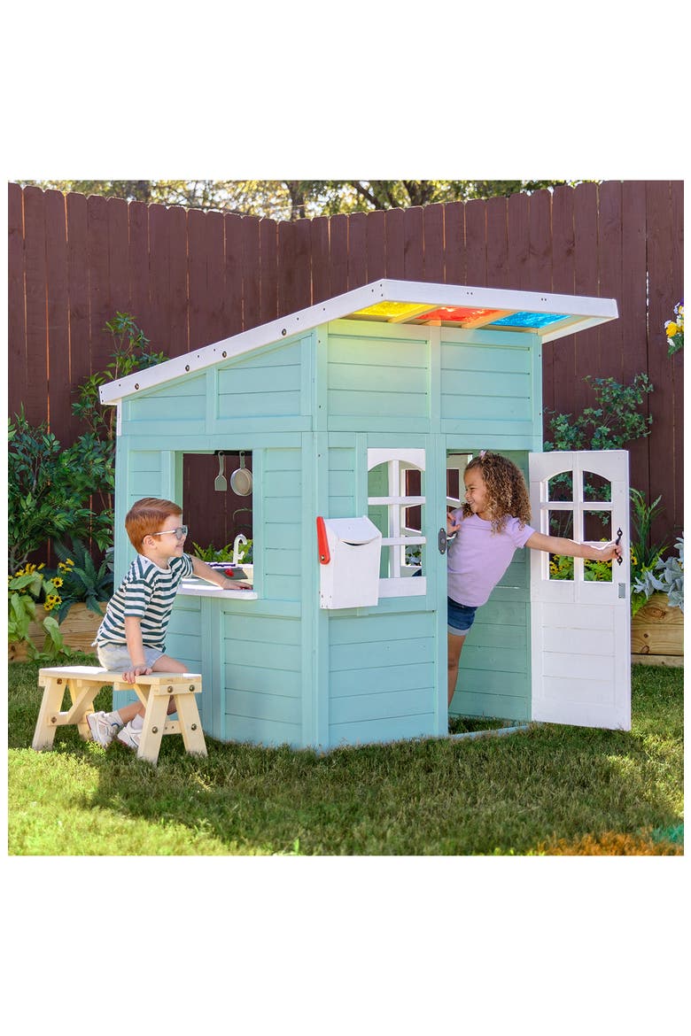 Rainbow Shade Wooden Play House, Alternate, color, MINT