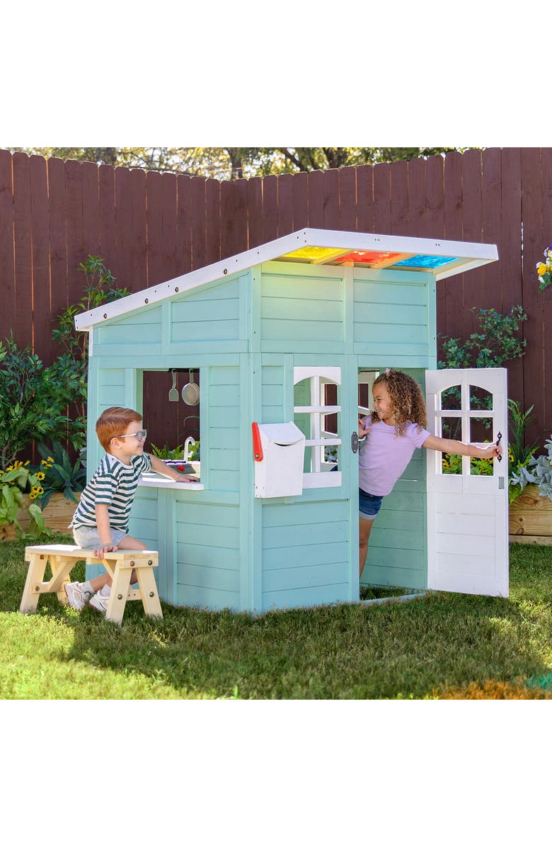 Teamson Kids Rainbow Shade Wooden Play House, Alternate, color, Mint