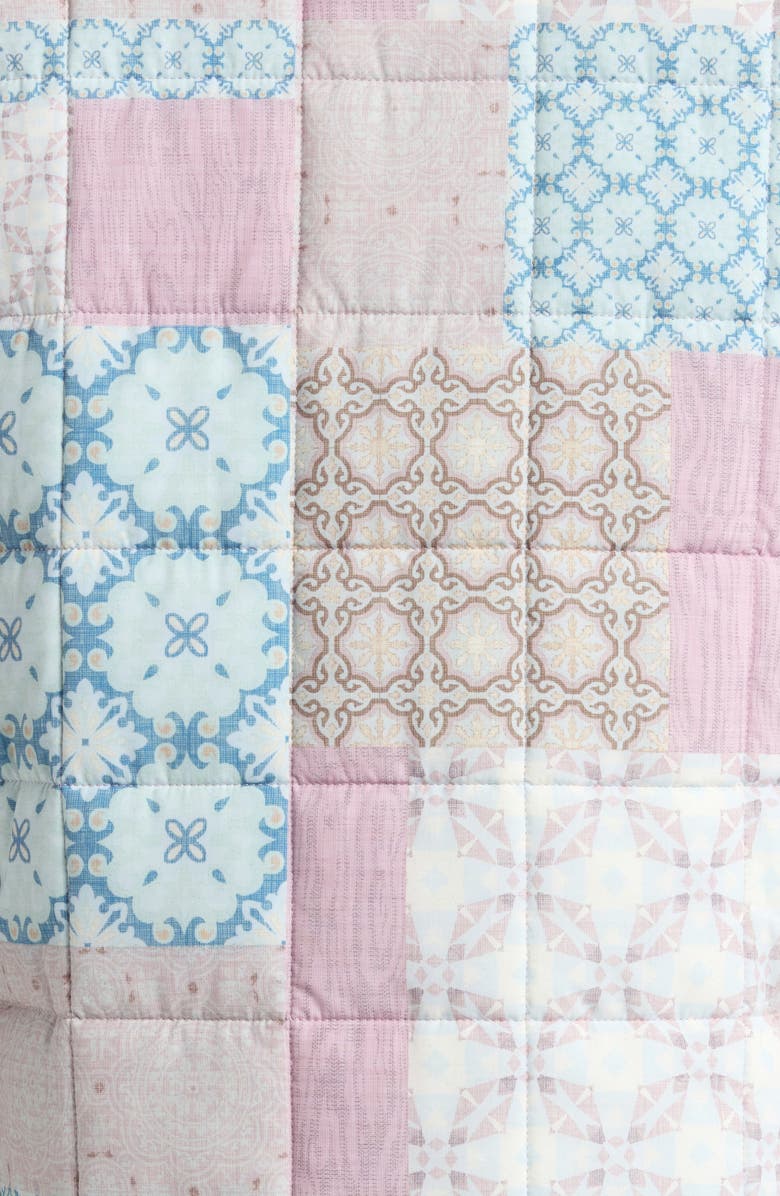 TravisMathew Bold & Bloom Quilted Shirt Jacket, Alternate, color, Mauve Shadows Multi