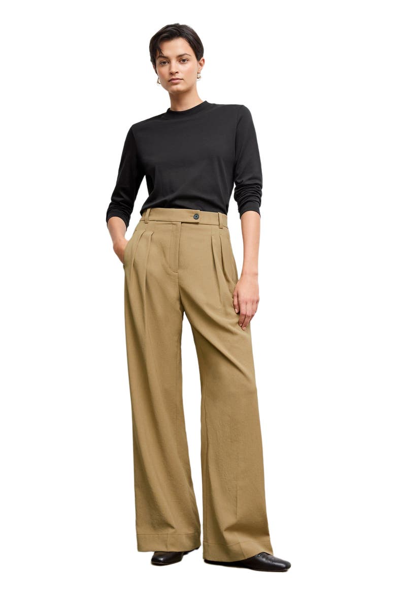 Raquel Organic Pima Cotton Long-Sleeve Tee, Main, color, Black