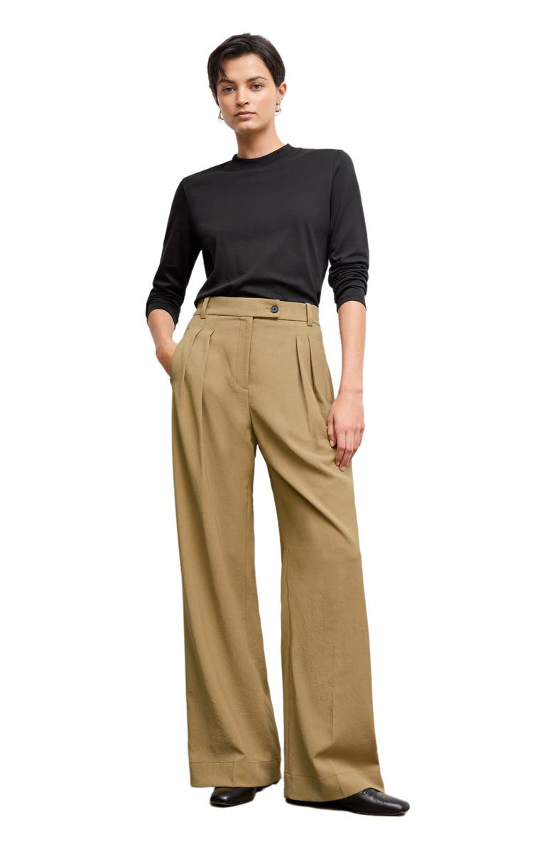 M.M.LaFleur Raquel Organic Pima Cotton Long-Sleeve Tee, Main, color, Black