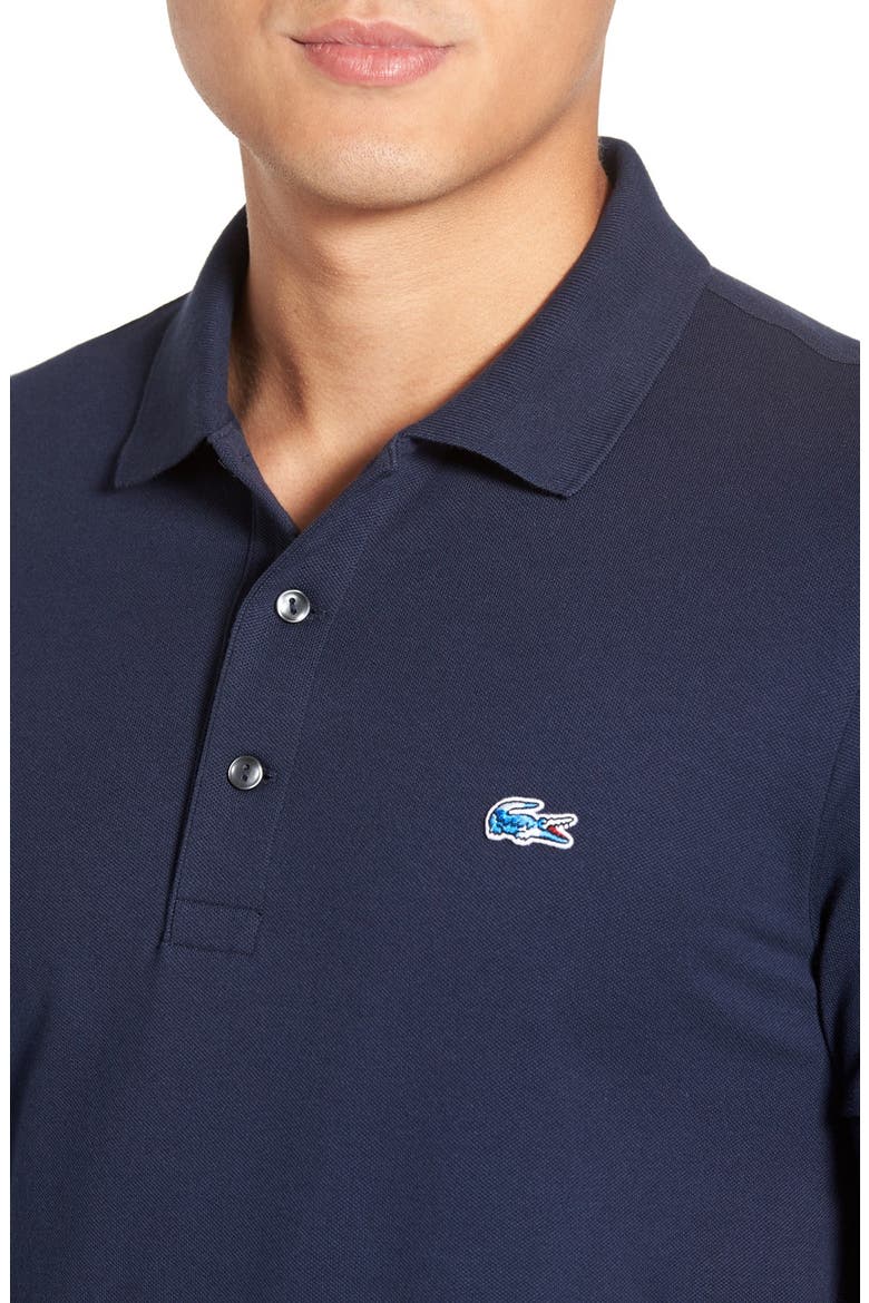 Camo Croc Piqué Polo (Nordstrom Exclusive), Alternate, color, NAVY BLUE