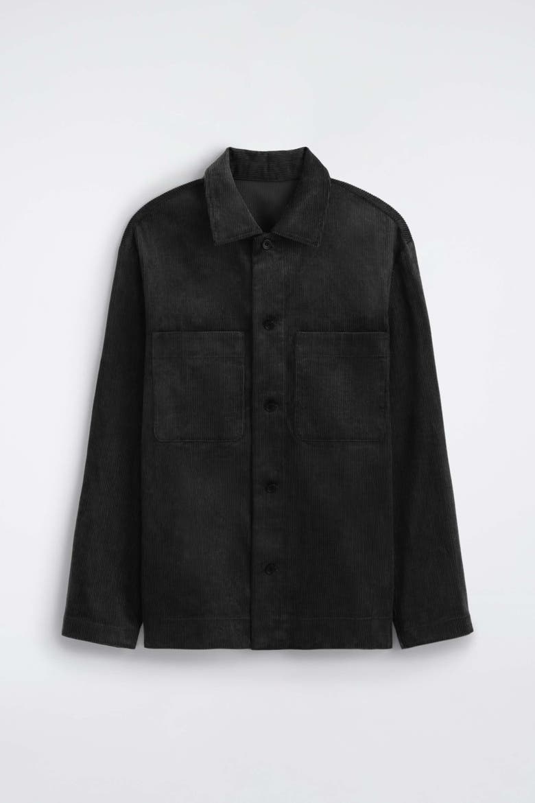 Cotton-Corduroy Overshirt, Main, color, BLACK