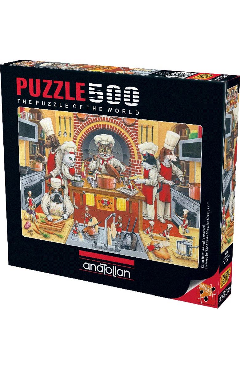 Anatolian Kool Kat Kuisine 500 piece Jigsaw Puzzle for Adults, Alternate, color, Multicolor