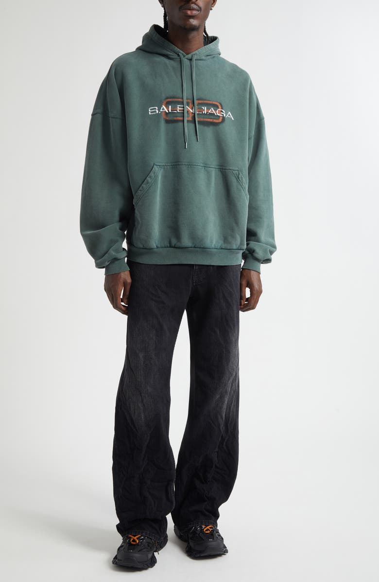 Balenciaga Distressed Relaxed Fit Jeans, Alternate, color, 1037 Black Fade Out