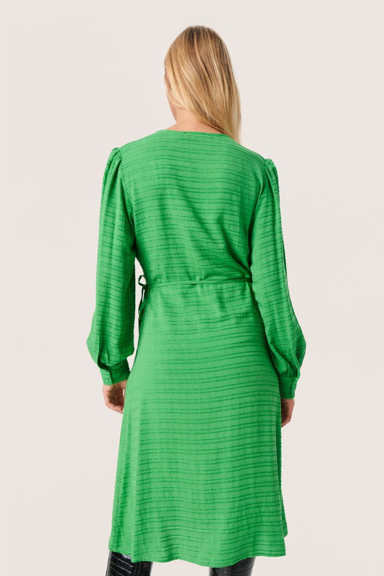Catina Long Sleeve V-Neck Wrap Dress, Alternate, color, Medium Green