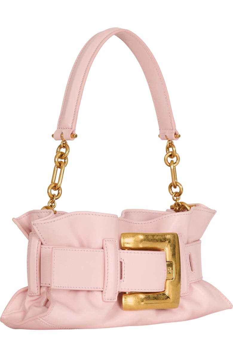 Balmain Mini Anthem bag in smooth leather, Alternate, color, Pink