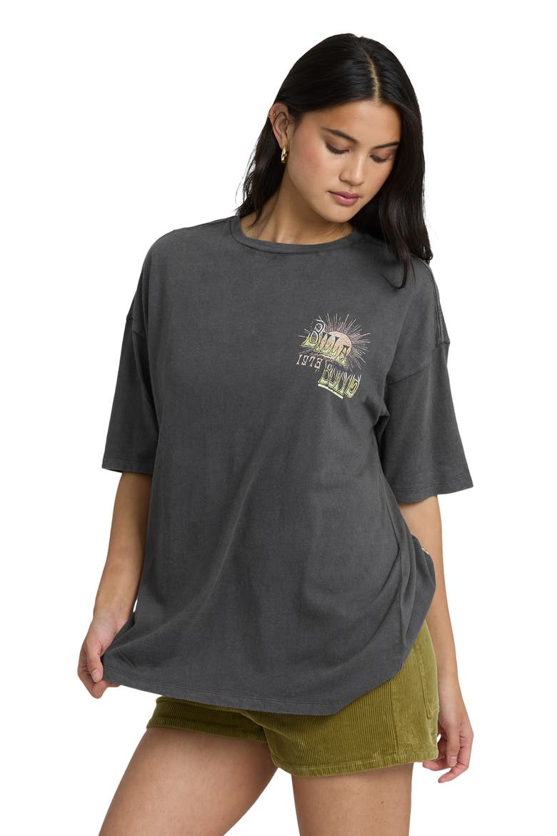 Sun Chasing Oversize Cotton Graphic T-Shirt, Alternate, color, OFF BLACK