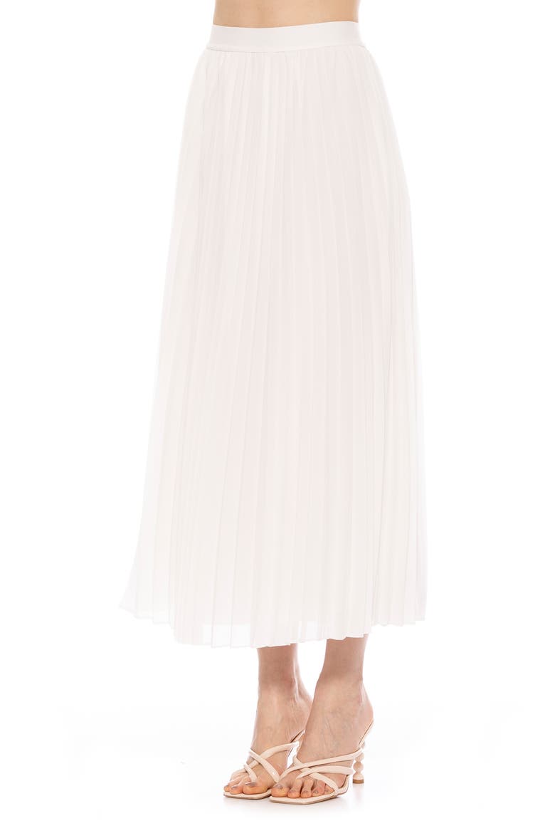 Kesia Midi Chiffon Pleated Skirt, Alternate, color, IVORY