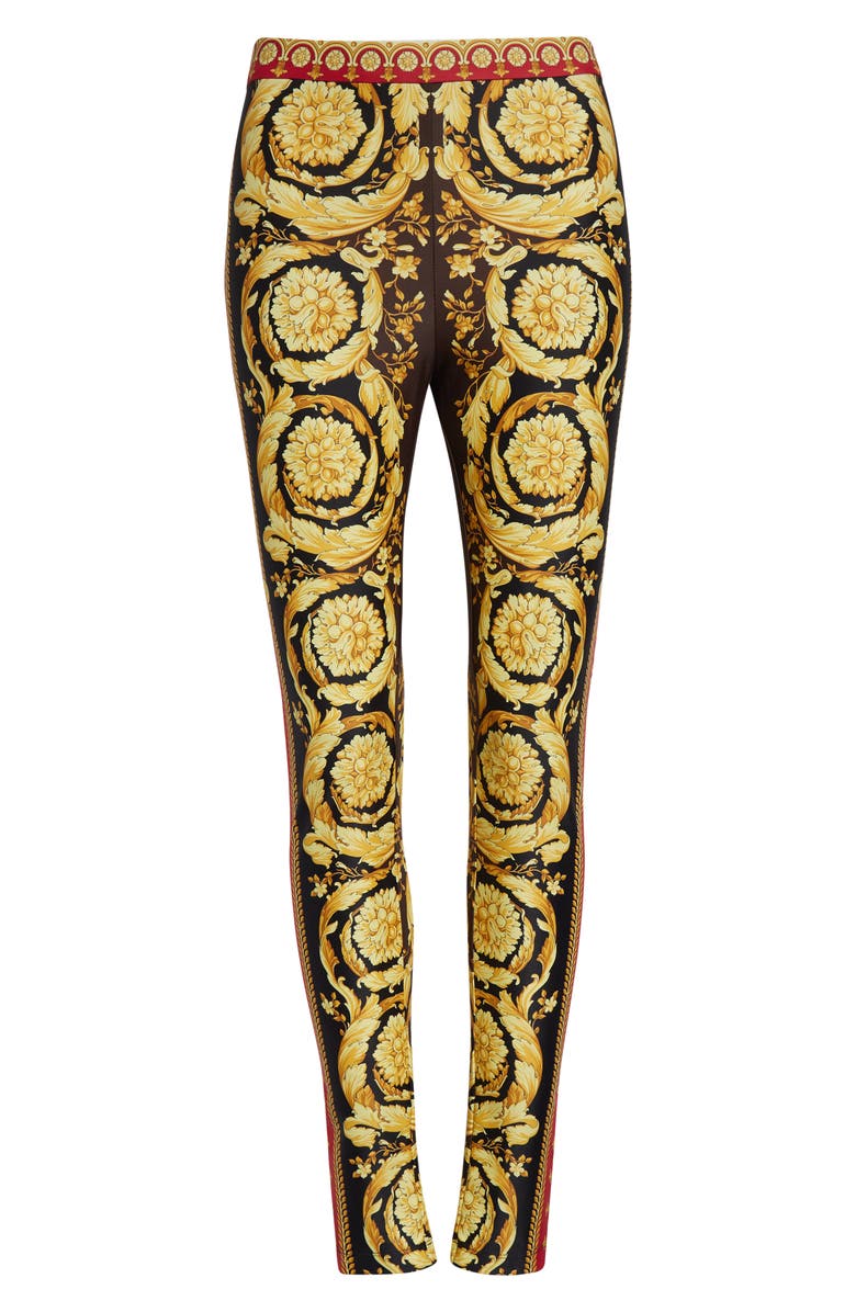 Versace Barocco 92 Leggings, Alternate, color, Parade Red Black