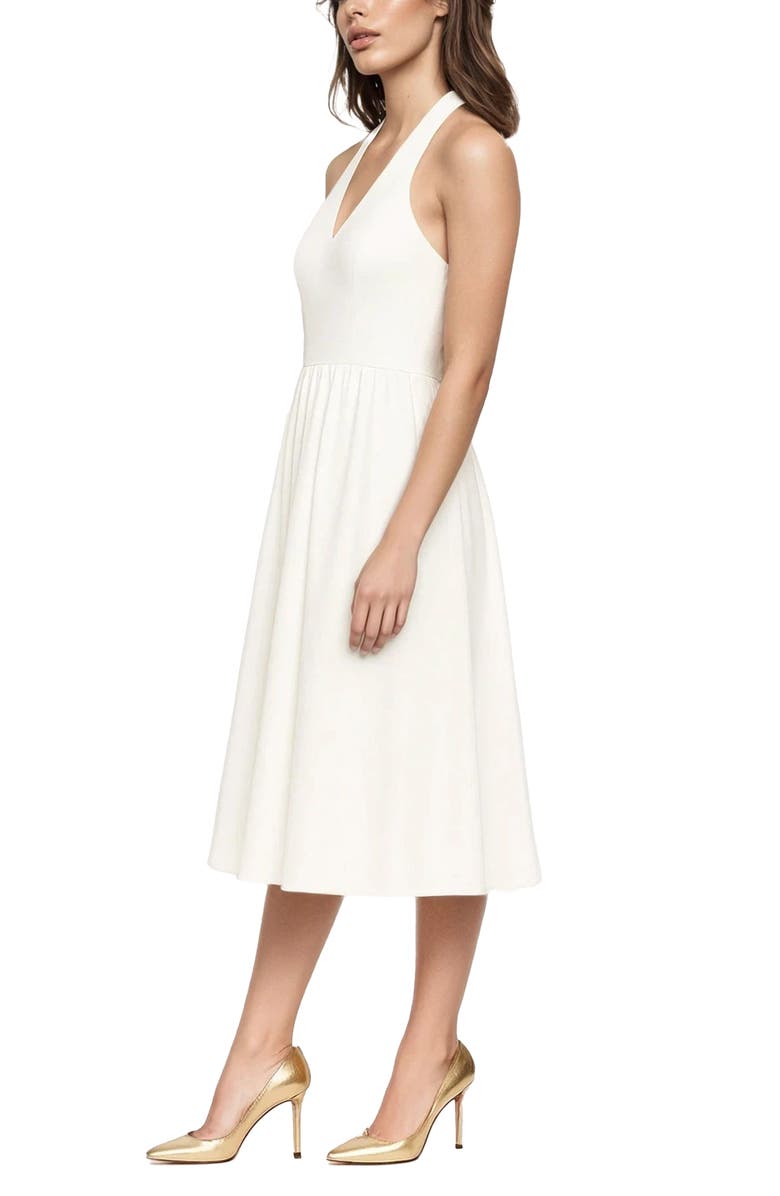 Jewel Badgley Mischka Halter Sundress, Alternate, color, White