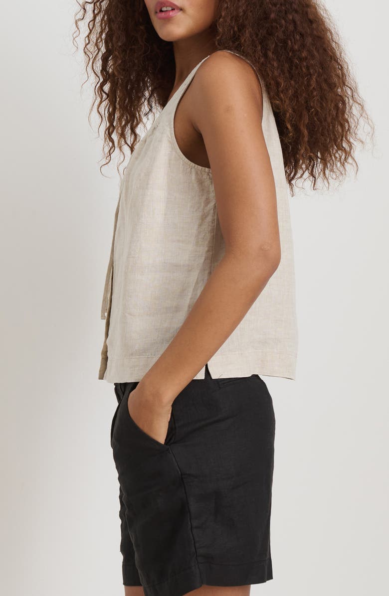 Alex Mill Sidney Sleeveless Linen Button-Up Top, Alternate, color, Flax