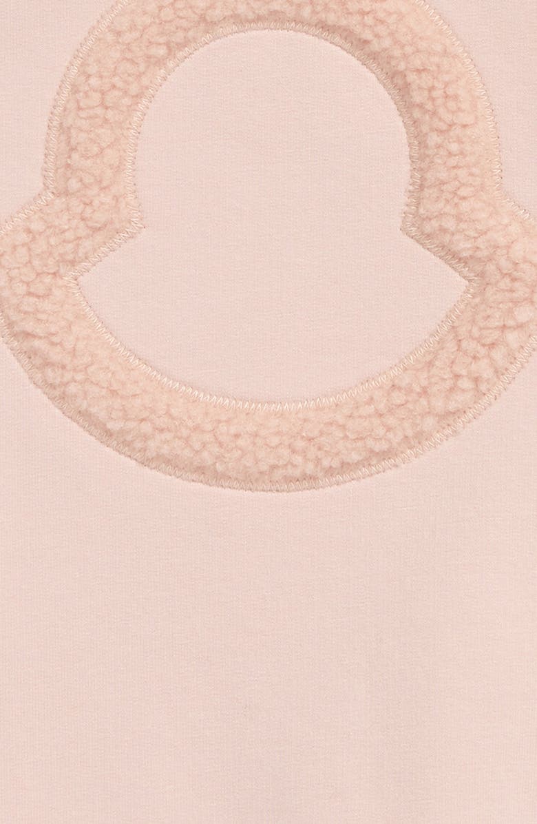 Moncler Logo Faux Shearling & Cotton Fleece Sweatshirt Dress, Alternate, color, 